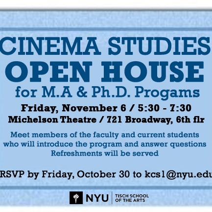 Cinema Studies Open House Flyer